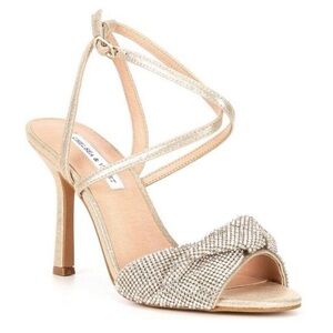 NWT Chelsea & Violet Brandy Rhinestone Twist Ankle Strap Dress Sandals